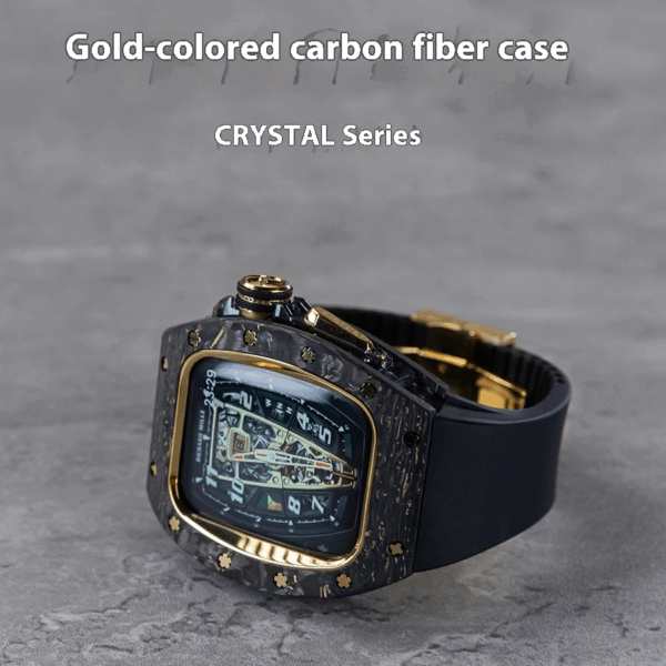 Gold Carbon Fiber AppleWatch Modified Case for Apple Watch iWatch Strap Ultra