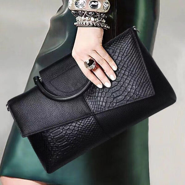 European And American Women'S Crocodile Pattern Clutch, Elegant Evening Handbag, Shoulder Bag for Women.
