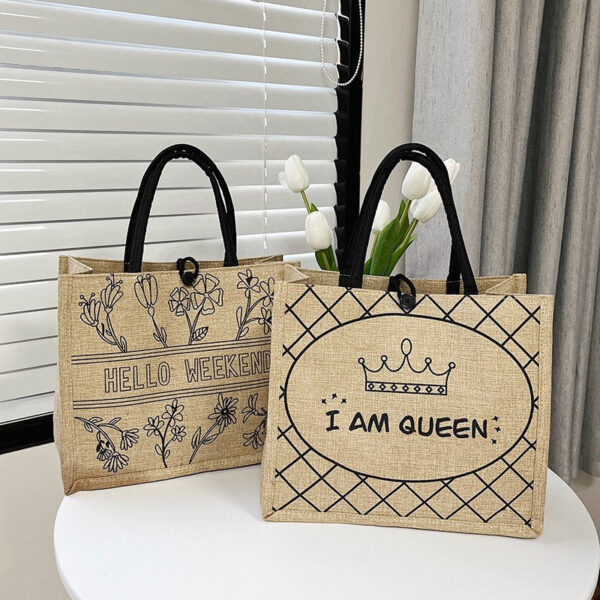 Linen portable tote women's bag linen simple and light hand carry large capacity women's bag wholesale