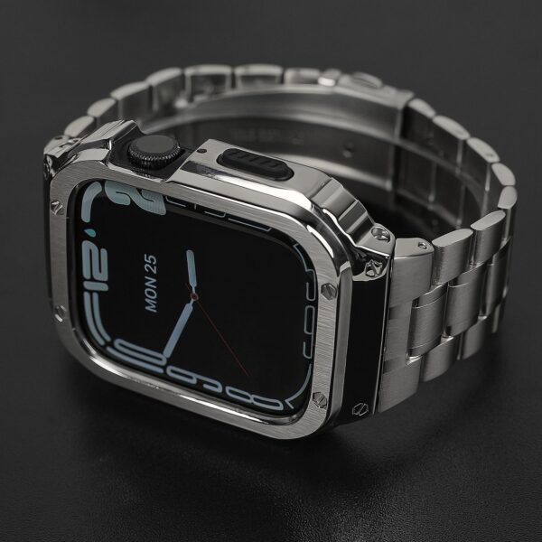 Applicable to AppleWatch ultra2/1st generation protective case Apple 9 watch stainless steel case iWatchS10 metal strap anti-drop integrated protective case, premium silicone strap men's and women's new models