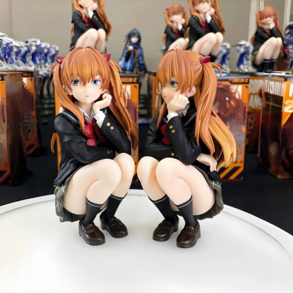 Academy Squatting Asuka EVA New Century Gospel Warrior Animation Peripheral Figure Scene Table Ornament
