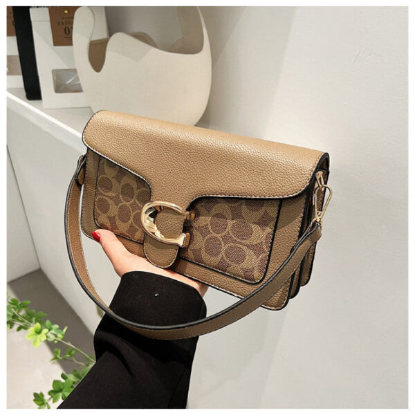 Bag women's 2025 new printed fashion small square bag contrasting color messenger women's bag simple bags
