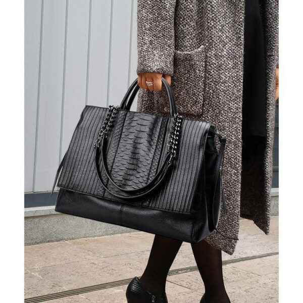Crocodile Embossed Handbag, Large Capacity Crossbody Bag, Women's Faux Leather Satchel Purse
